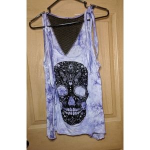Purple skull tank top